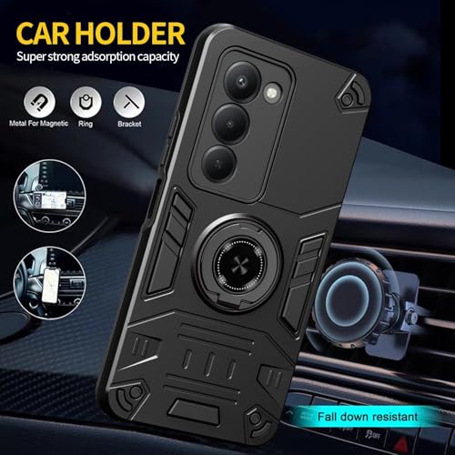 Coque Xiaomi Redmi 15 de qualité militaire noire double couche Svart - 3