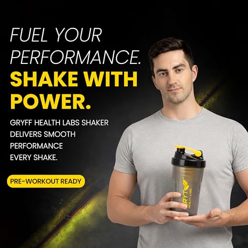 Image of Protein Shaker Bottle with Mixing Ball | Leakproof Gym Shaker Cup for Whey Protein, Pre Workout & Juice | BPA Free Sports Water Bottle for Gym & Fitness (600ml)