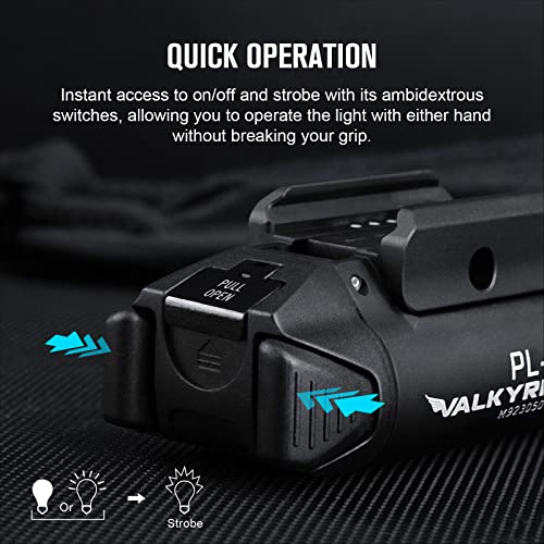 Olight Pl-3 Valkyrie Tactical Flashlight, 1300 Lumens Led Compact Rail-Mounted Light With Rail Locating Keys For 1913 Picatinny, Gl Style, Black #TOP5
