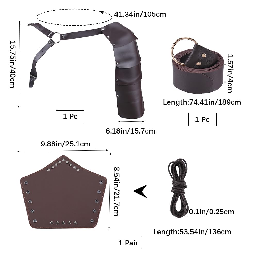 GORGECRAFT 4 STKS Middeleeuwse Kostuum Accessoires Mannen Verstelbare
