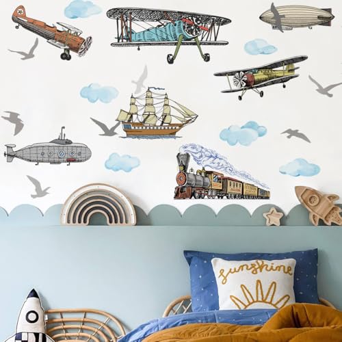 Vinilos decorativos grandes de avión para habitación infantil miniatura 2