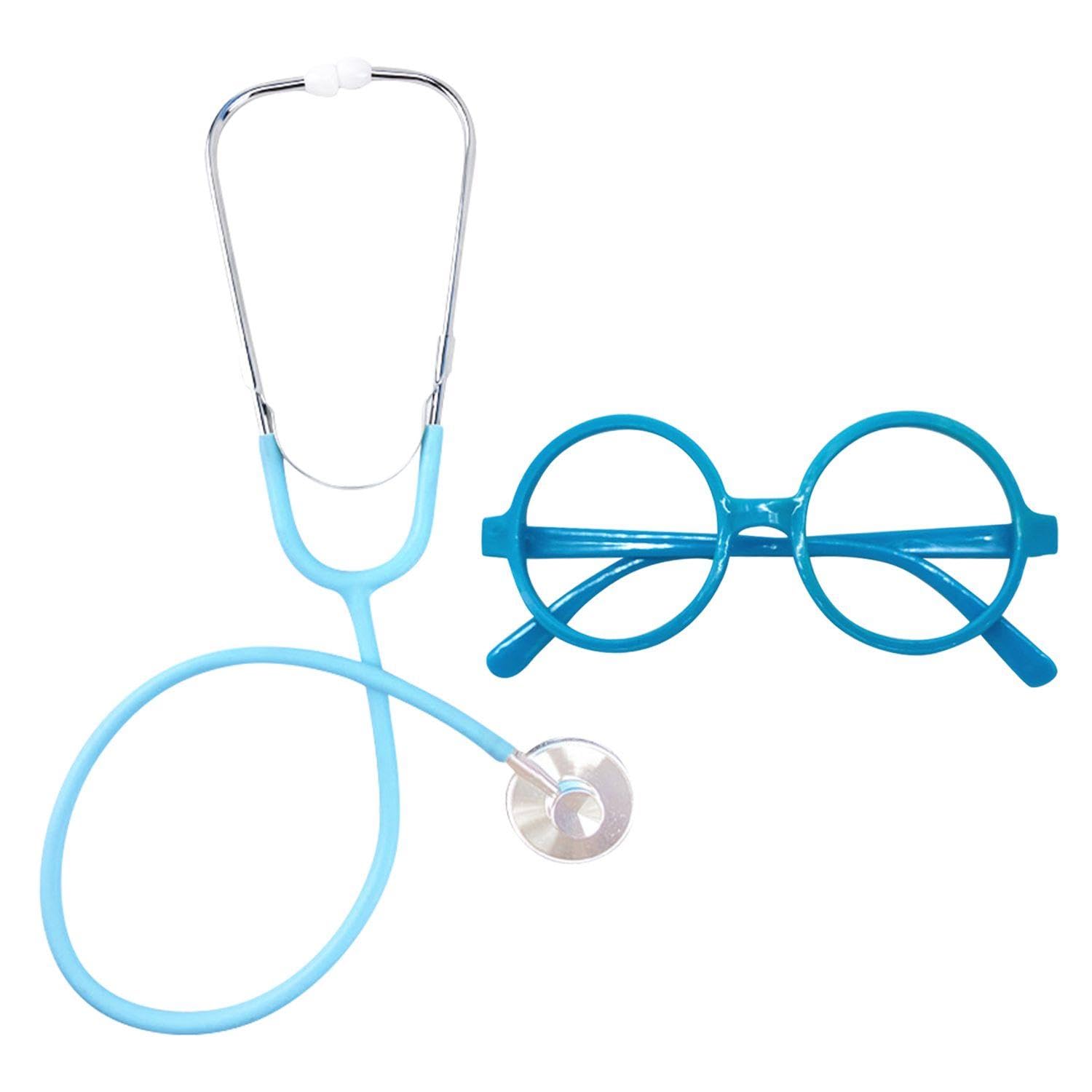 CQQNIU 1 Toy Stethoscope And 1 Round Glasses, Children'S Stethoscope, Children'S Simulation Game Props, Children'S Educational Toys