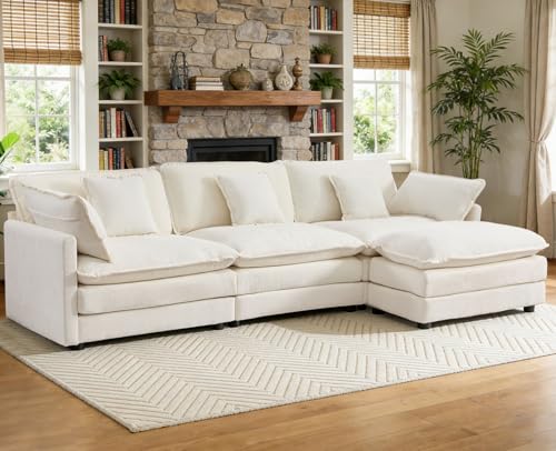 Catálogo de Sala Esquinera más recomendados. 42 VEPXXP - Camillas seccionales modulares de 110 pulgadas para sala de estar, sofá convertible en forma de L con otomano y cojines, sofá seccional de chenilla moderno de 3 plazas...