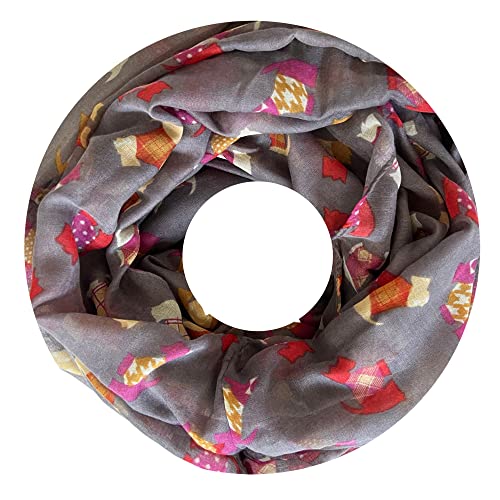 Lina & Lily Scottie Dog Print Women's Infinity Scarf Lightweight