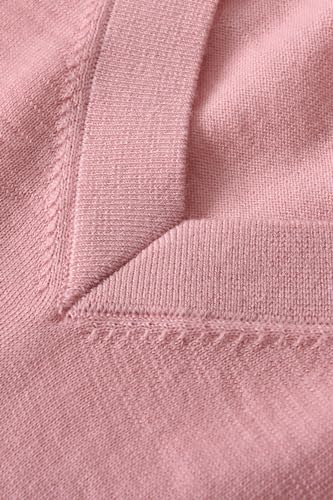 Women's Merino Wool Sweater Casual Lightweight V Neck Raglan Sleeve Knit Top Loose Pullover3