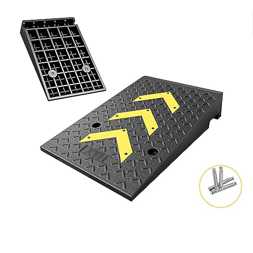 Driveway Curb for Ramps,Rubber Ramps for Doorways, Heavy Duty Entry Curbs for Loading Dock Garage Sidewalk, Size : 50X80X21Cm (Black 50X80X20Cm) (Black 50x80x19cm)