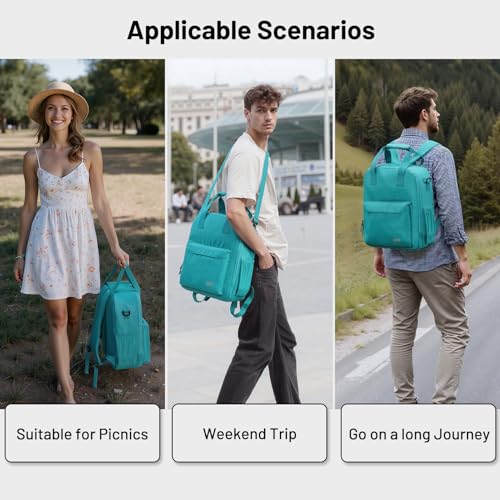 Image of MIER Small 16L Insulated Cooler Backpack with Removable Divider, Lightweight Soft Wine Cooler Bag for Beach Travel Work Picnics Camping, Portable Lunch Backpack for Men Women,Teal