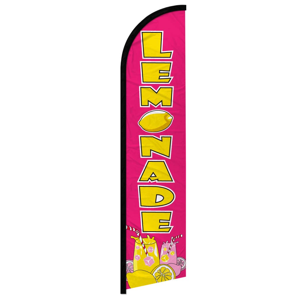 Infinity Republic - Lemonade Windless Full Sleeve Banner Swooper Flag - Perfect for Restaurants, Diners, Businesses, Markets etc!