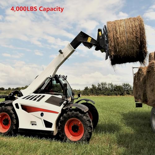 4000 Lbs Skid Steer Pallet Fork Frame Attachment, 48" Fork Blades, Quick Tach Tractor