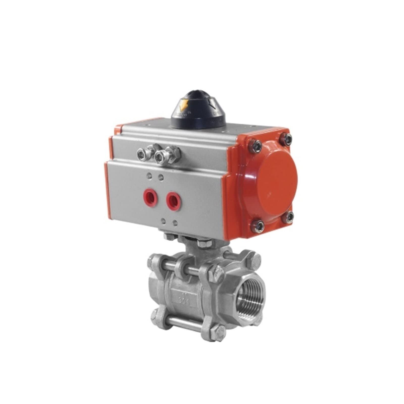JNURGWLYH 2" Three Piece High Platform Pneumatic Ball Valve DN50 Stainless Steel 304 Q611F-16P Double Acting Cylinder