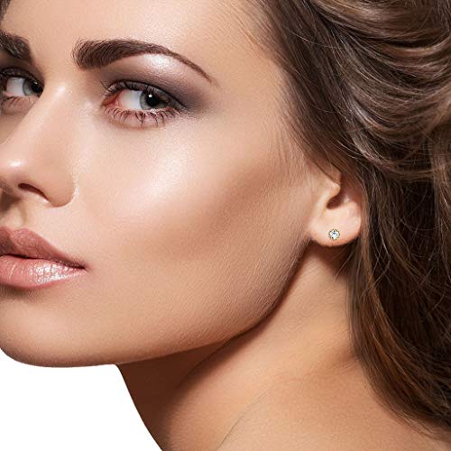 Image of DISHIS 18KT Yellow Gold Stud Earrings for Girls and Women