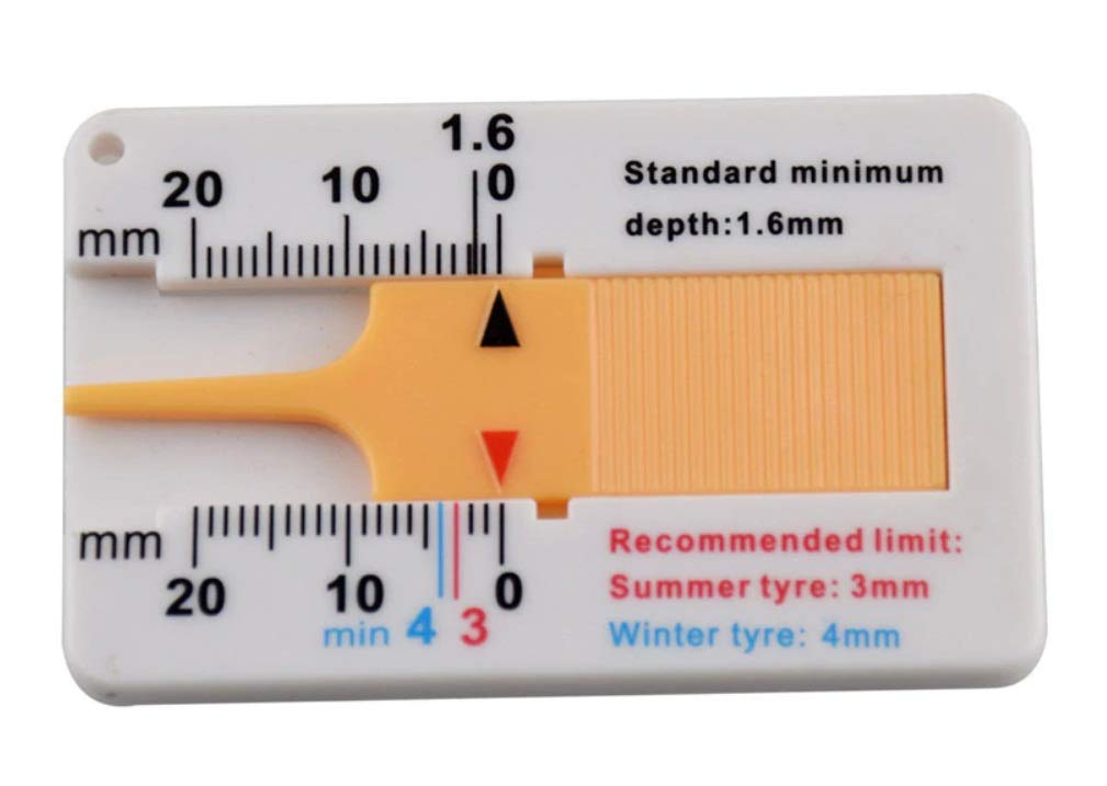 Eatech Auto Tyre Tread Depth Gauge Caliper Car Motorcycle Caravan Trailer Wheel Measure Repair Tool (White)