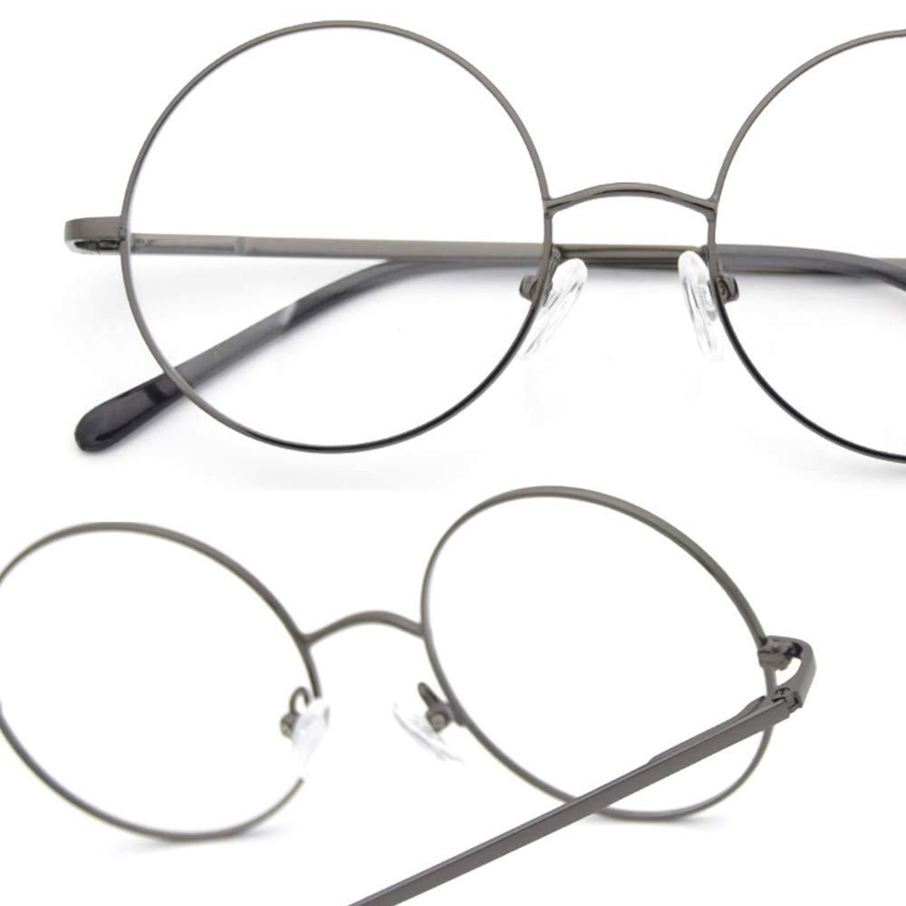 MANG Photochrome Lesebrille, Damen/Herren Lesehilfe Brille, Retro Runde Blaulichtfilter, Metallrahmen Mode Sonnenbrille, Anti UV Fatigue Sehhilfe, Ultraleichte Komfortabel