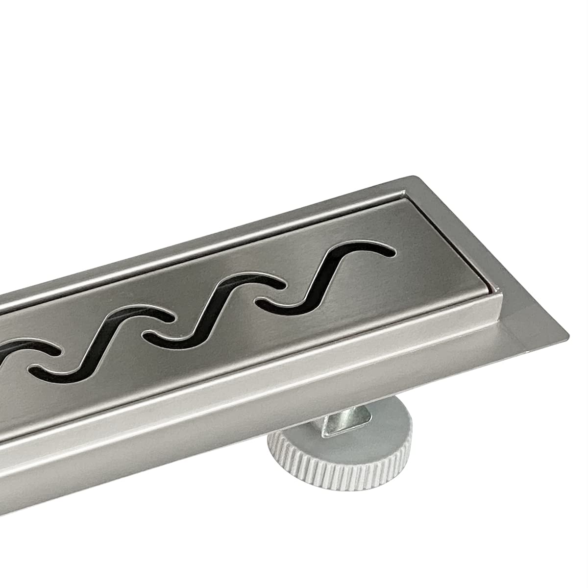 Huiyang Caniveau de Douche en Acier Inox Italienne Siphon Sol d'évacuation pour Salle de Bain 90 cm Style Courbe