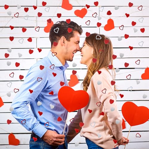 Image of FOIMAS Heart Table Confetti,2.1oz Valentine's Day Metallic Foil Heart Confetti Sequin for Valentine's Day Wedding Bridal Shower Birthday Party Decoration Supply