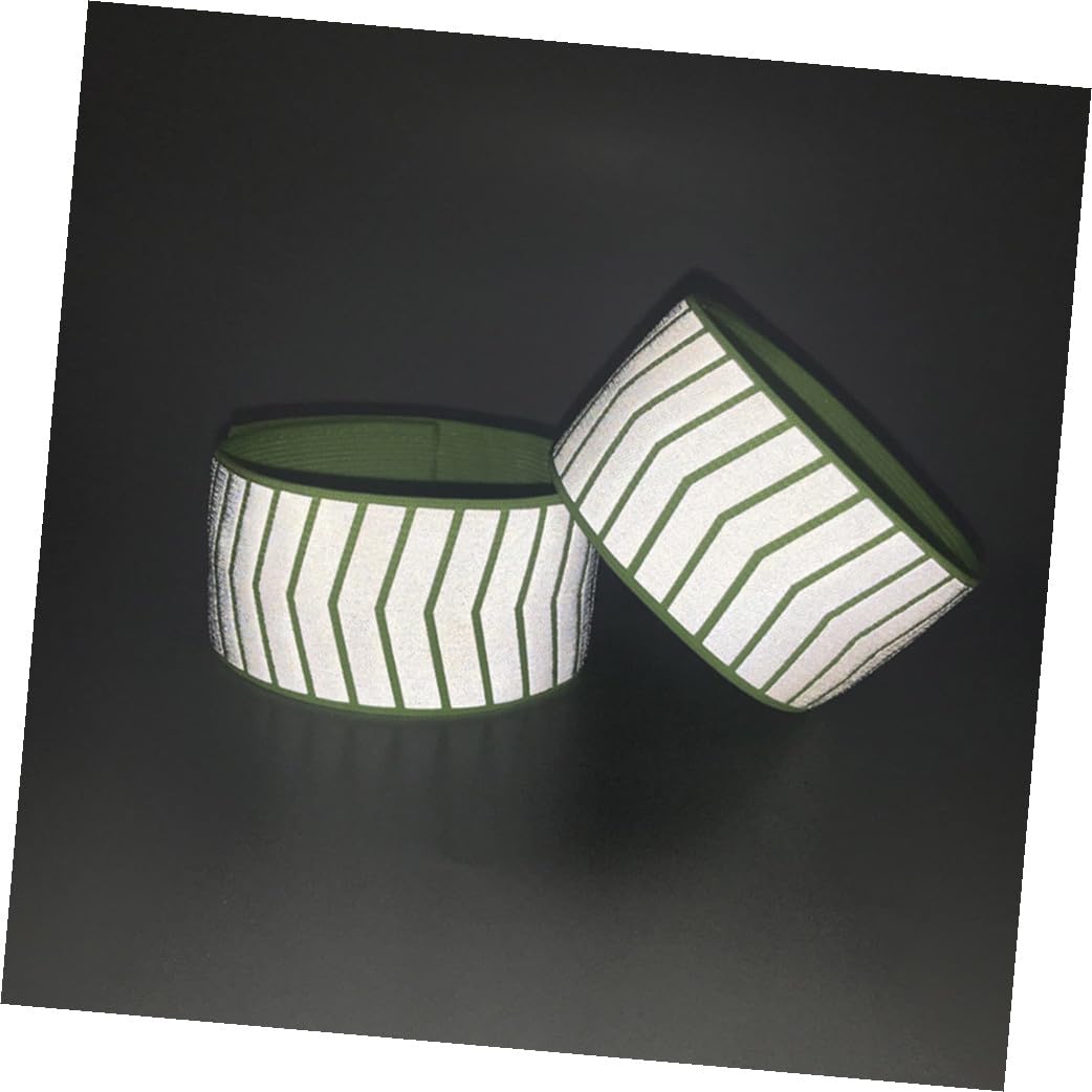 KOMBIUDA Muñequera Reflectante Brazalete Fluorescente Reflectores Pulsera Noche Corredores Hombres Banda De Seguridad Deporte Bandas Reflectoras Visibilidad Green