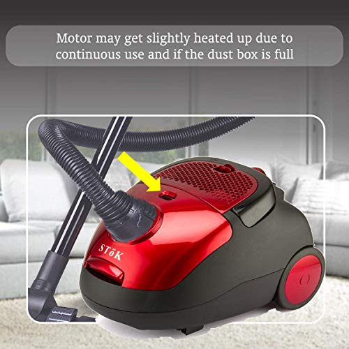 Image of SToK 1200-Watt Vacuum Cleaner for Home Use with 4 Dust Bags (Red)