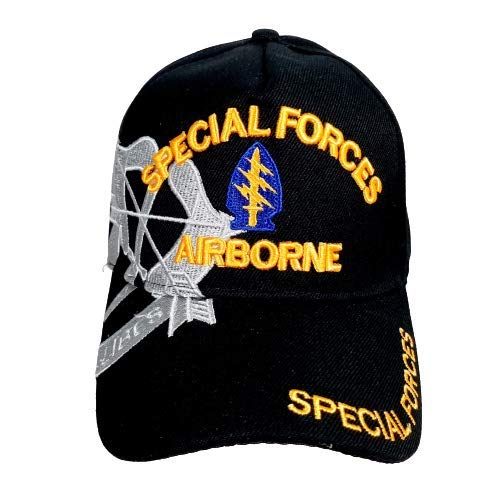 Special Forces Airborne Ball Cap Hat Black Embroidered Acrylic Army H2