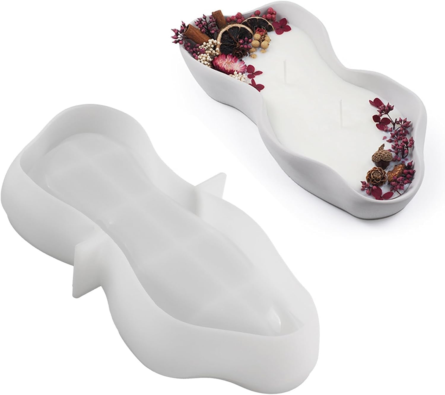 FirstTry Vessel Candle Mold I Flowing Boat Shape Silicone Concrete Jar Mould I Irregular Bowl Resin Molds for DIY Handmade Art Crafts Jewelry Storage Tray Ring Trinket Container Box Home Table Décor