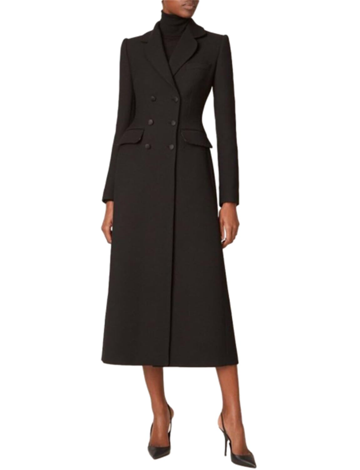 Kromoc Womens Double Breasted Buttons Blazer Business Casual Daily Travel Coat