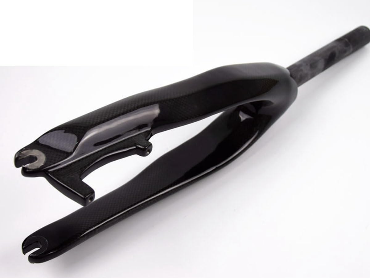 Fourche Rigide VTT 24 Pouces - Acier Noir Brillant - Pivot Fileté 1 Pouce (210mm) - NEUVE