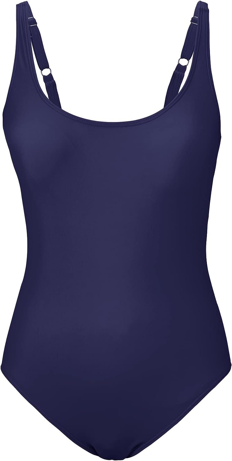 Women's One Piece Bathing Suit High Cut Halter Athletic Swimsuits for Low Back Tummy Control Swimwear Poly Cotton Thong Swimsuit Dress Pink-image-33