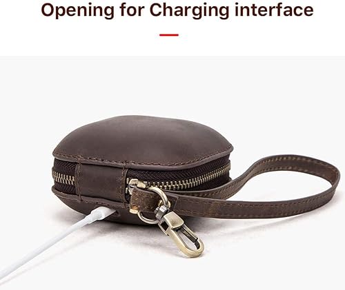 Miniatura 3 de Hiram Powerbeats Pro - Funda de piel Powerbeats Pro para hombres y mujeres, funda de viaje de cuero para Powerbeats Pro (café)