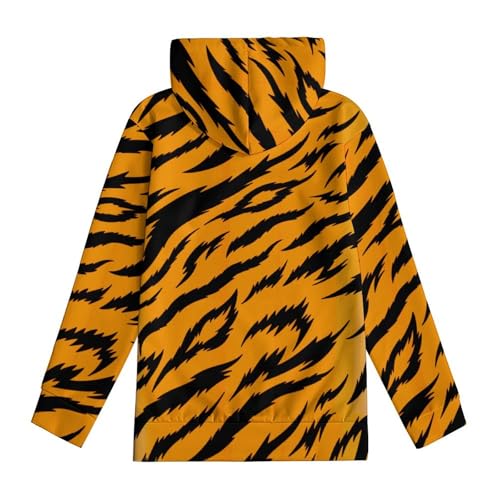Tiger Pattern Hoodie Teenager Sweatshirt Pullover Hoodies Casual Loose Child Hooded Exercise Shirt Tops 7-18 Years4