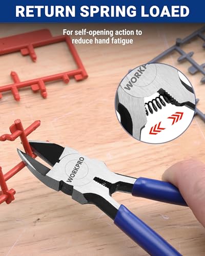 Image of WORKPRO 6 Pack Wire Cutters, 6 Inch Precision Flush Cutters, Side Cutters