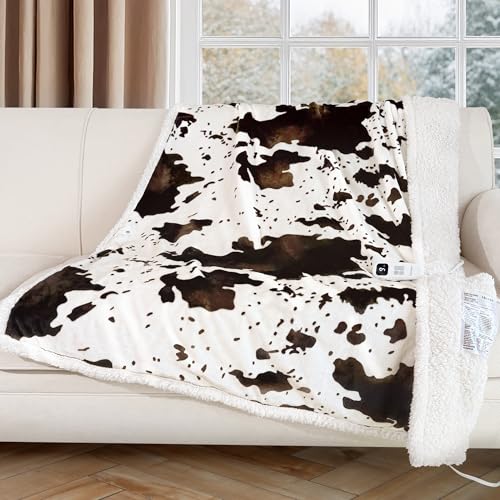 Image of Heated Blanket Throw Blanket - Fast Heating Electric Blanket, Soft Flannel Heated Throw with 4 Time Settings,10 Heating Settings, Warm Gifts for Women & Mom & Grandma