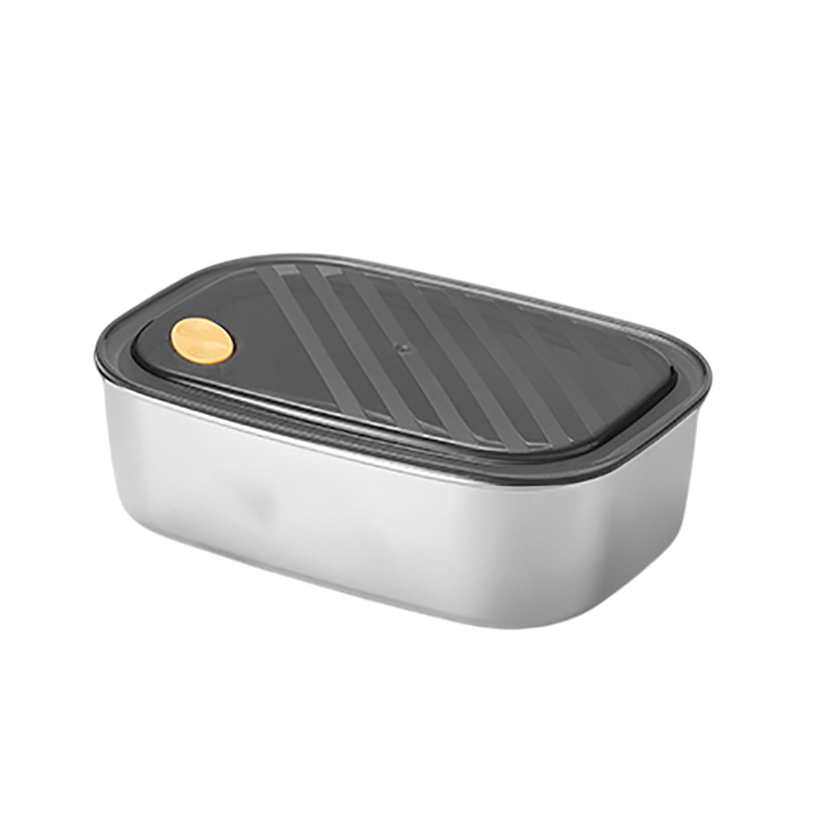 MRKU Fiambrera de Acero Inoxidable 304, Tipo bento, isotérmica, con Compartimentos y Tapa de PP Gruesa.