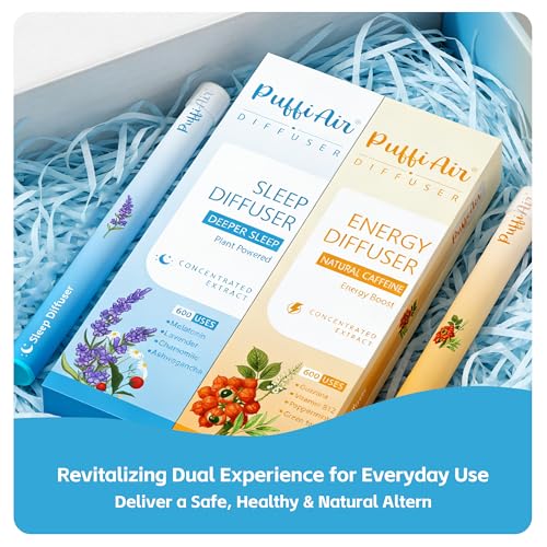 Image of Herbal Diffuser Duo, Sleep and Energy Diffuser with Extracts of Melatonin, Natural Caffeine and Other Biotanicals, 100% Natural Swap - Up to 600 Uses (Varies by Usage), Work & Rest Duo