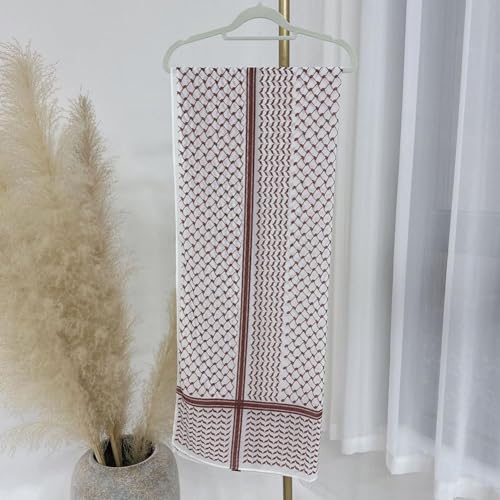Palestine Scarf Arab Keffiyeh,Muslim Women's Chiffon Hijab Shawl Printed,Keffiyeh Arab Unisex Scarves 28 * 71inches (khaki, onesize)3