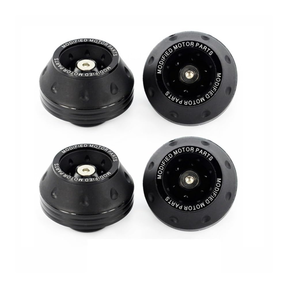 Universal Motorrad Rad Schutz Crash Pad Protektoren Legierung Motocross Fallende Front Slider Cups Crash Pad Schutz(4pcs Black)