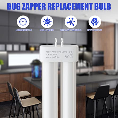 Klahaite 15W Replacement Bulb for K15, X3, T6-T9 Outdoor Bug Zappers