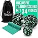 Pilates 4 Life® - Premium Faszien Set - inkl. 95 Min-Videokurs für Einsteiger - hochwertiger Faszienball, Duoball & Fitnessband aus 100% Naturkautschuk