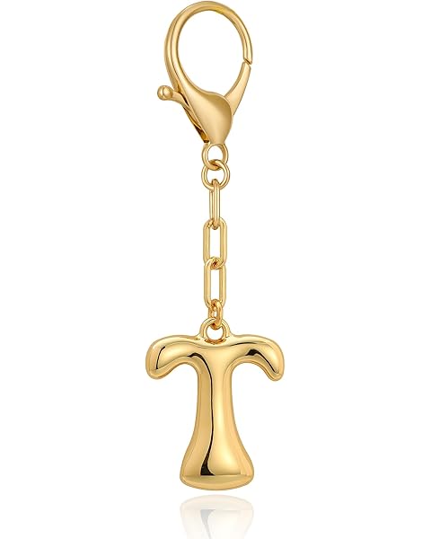 LILIE&WHITE Gold Bubble Initial Keychain For Women Handbag Charms Fashion Alphabet Keychain Accessories Gift