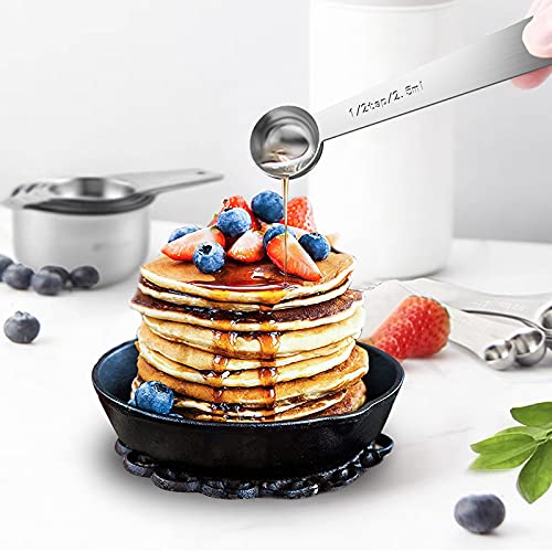 Set de 21 piezas de tazas y cucharas medidoras de acero inoxidable miniatura 6