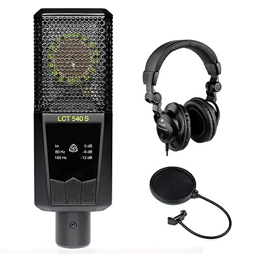 Lewitt LCT 540 Subzero Cardioid Condenser Microphone with Polsen HPC-A30 Studio Headphones & Pop Filter Bundle