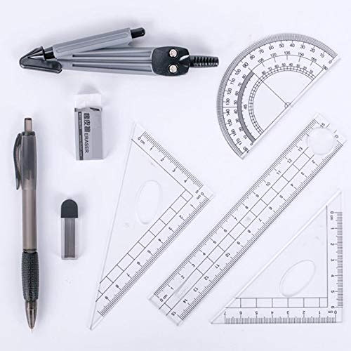 Xinlie Wiskunde Set Kompas & Geometrie Kit Set Math Geometry Kit Student Supplies met Onbreekbare Opbergdoos, incl… - Image 3