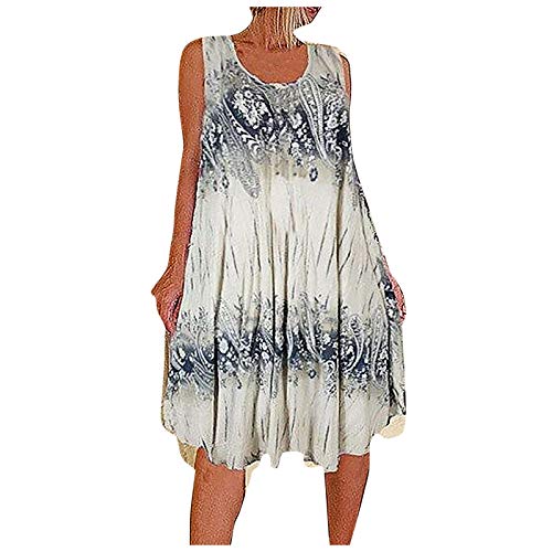 Damen Sommer Retro Print Casual Kleid Damen Kleid mit Bohemian Print Damen...
