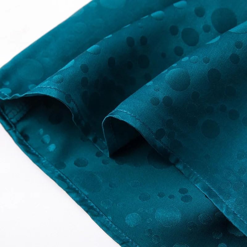 Women's Silk Satin Polka Dot Midi Skirt with Elastic Waist Casual Solid A-Line Vacation Skirt4