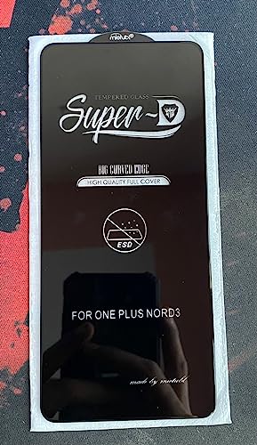 Image of Casodon Tempered Glass Screen Protector Guard for Oneplus Nord 3 5G (Black) Full Screen Coverage with Easy Installation Kit