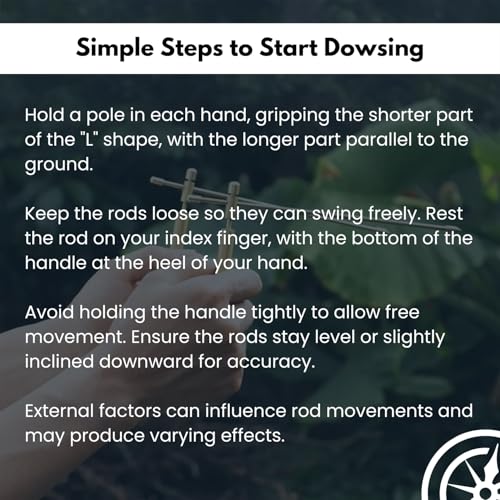 Image of Plus Value Brass Dowsing Rods Pair for Vastu, Reiki, Dowser, Energy Healers with Dowsing Charts L Divining Rod for Finding Underground Water & Gold, Lost Object, Geopathic Stress