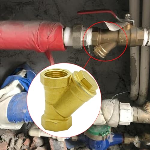 Image of 1 /2'' Y Strainer, Female Thread Y Shaped Brass Strainer Filter Valve Connector Pipe,Fittings Adaptor Connector for Water Oil Separation