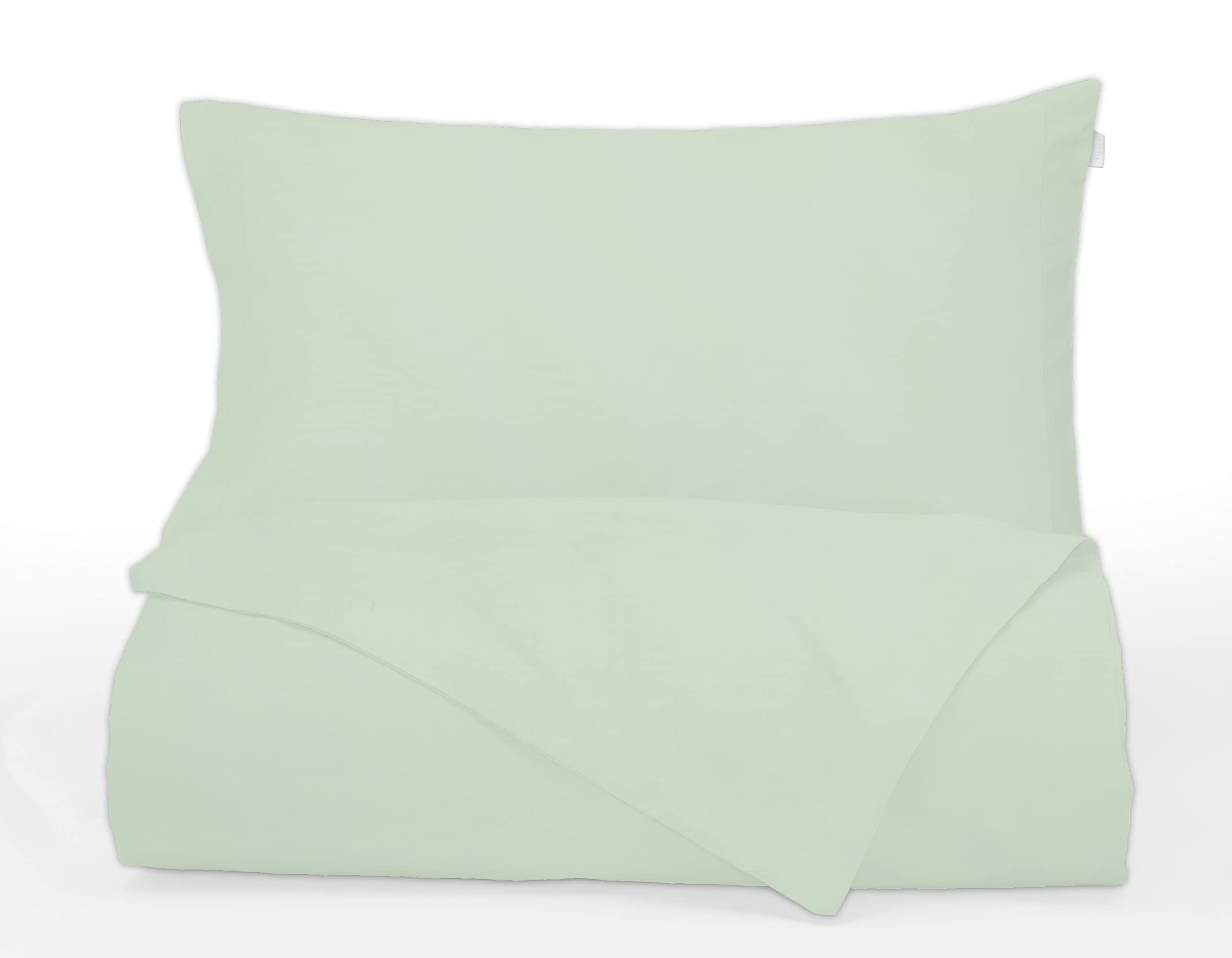 Lenzuolo Piano In Cotone Percale 200TC Verde - 260x280 Cm Morbido E Elegante - Foto 8