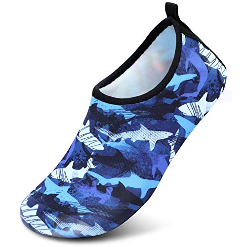 Racqua Mens Womens Quick-Dry Barefoot Beach Pool Swim Diving Surf Aqua Sports Walking Yoga wear-Resisting Water Shoes Shark 38/39