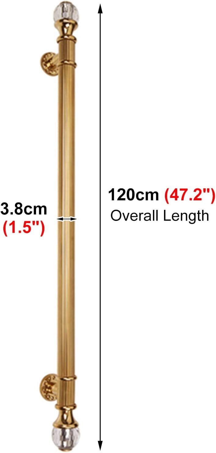 Gold Modern Door Handle for Interior Exterior Barn Gate,Modern European Style Glass Door Handles,24/32/47/59 Inch Fiberglass Long Door Knob (Size: 120cm/47 Inch)