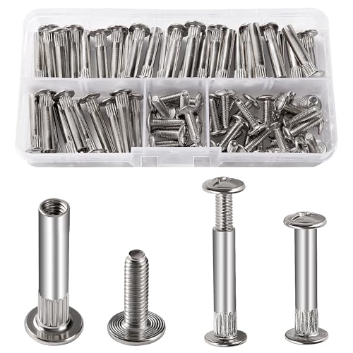 VooGenzek 35 Pièces Φ5 Connecteur d'Armoire avec Vis M4, Raccordement Acier Nickelé, Jonction...