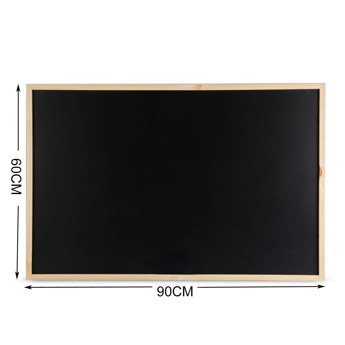 DOEWORKS 90 cm x 60 cm naścienna tablica tablicowa tablica ogłoszeń do domu, szkoły i biura, drewniana tablica kredowa